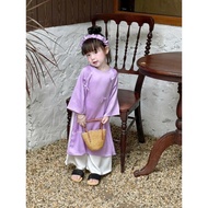 Set of 3 Baby Ao DaiPiece with cute purple veil, high quality silk material - Baby Girl Fashion, Ao 