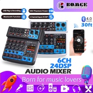 BOMGE 06F The latest 6-channel 24DSP Computer Recording Mixing DJ Audio Mixer Usb Bluetooth Interfac