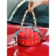 Mcm red round bag