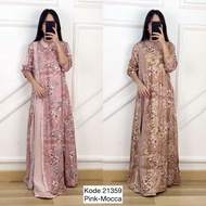 KATUN 21359 LONG MAXI SAKA SWEET COTTON MIX SILK PLAIN VARIATIONS OF RANDOM FLOWER MOTIFS VARIATIONS