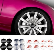 4PCS 60mm 65mm Car Wheel Center Emblem Hub Caps Stickers For Audi Sline RS A5 A3 A6 C5 Q5 Q7