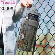 2000ml Water Bottle 2L Drinking Bottles BPA Free Large Capacity Plastic Bottle with Strap and Straw