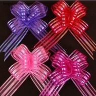 【BRSG】 10pcs 50mm Organza Ribbon Pull Bows Wedding Car Decoration Gift Wrap Colourful Hot
