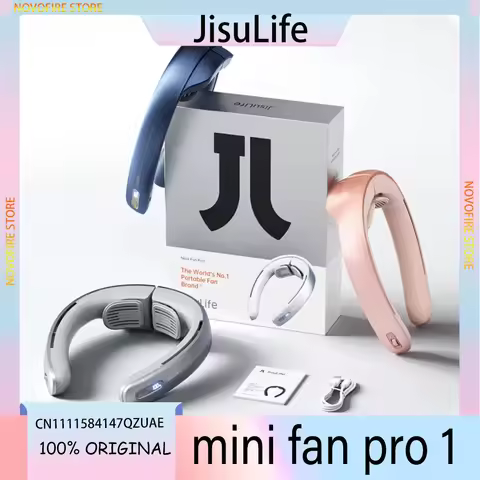 JisuLife Pro1 Neck Fan 100 Speeds 5000mAh LED Display 340g Lightweight Portable Hanging USB Recharge
