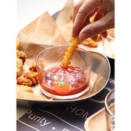 小樂原創玻璃調味醬料碟可愛網紅番茄沙拉醬蘸料碟辣椒芥末醬油碟