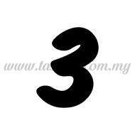 Balloon Sticker - Number "3" - Bold