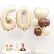 Retro Caramel Number Balloon Stand Set for Happy 60th Birthday Party Needs Room Decoration