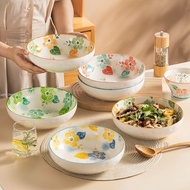 [Fresh ins Style] Spring Summer Autumn Winter Household Ceramic Large Bowl Soup Bowl Basin Pickled C