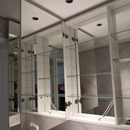 ST-🚤Aluminum Alloy Mirror Cabinet Smart Mirror Cabinet Thickened Alumimum Bathroom Moisture-Proof Mirror Cabinet Double