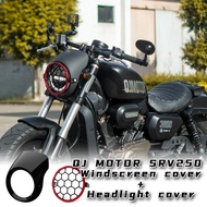 Customized For QJMOTOR SRV250 Motorcycle Round Headlight Windscreen Cover ABS Plastic Screen Fairing