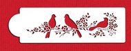Designer Stencils C777 Love Birds Side Cake Stencil, 3.5 x 12.3 inches, Beige/semi-Transparent