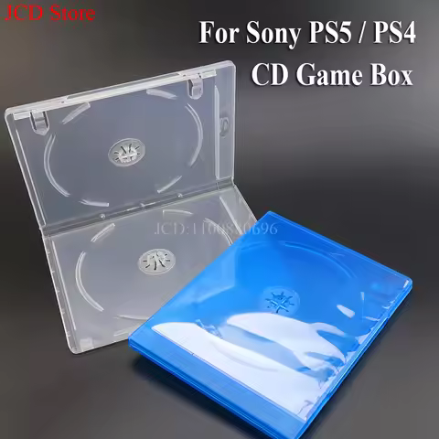 For PS5 / PS4 Replacement CD Game Case Blue transparent Cover Protective Box Game Disk Holder CD DVD