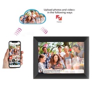Wifi 10.1 Inch Digital Picture Photo Frame 1280 X 800 IPS Touch Screen 16GB Smart Photo Frame APP Control With Detachable Holder jxns