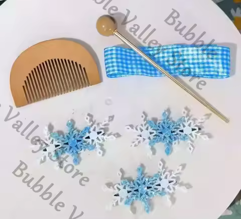 Anime Demon Slayer Akaza Hakuji Koyuki Cosplay Hair Accessory Prop Cartoon Snowflake Hairs Clip Barr