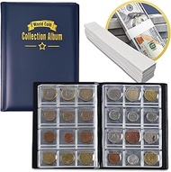 120 Pocket Coin Collection Book Grid 3 x 3.5 cm Suitable for Coins Under 25 mm, Coin Holder Collecto