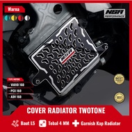 NSA COVER RADIATOR HONDA 160 TwoTone Black Series Radiator COVER VARIO PCX NMAX AEROX ADV LEXI STYLO