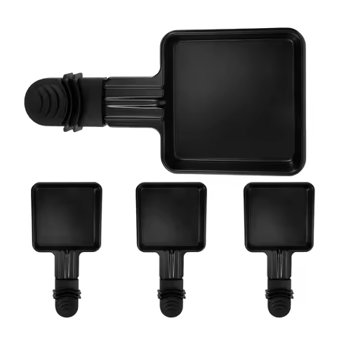 4pcs Square Shape Mini Raclette Grill Pans Stainless Steel Barbecue Cheese Melt Pan Bakeware Roastin