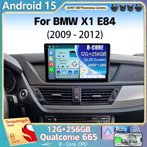 Android 15 For BMW X1 E84 2009 - 2012 2K QLED Android Car Radio Multimedia Video Player GPS AI Voice