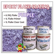 PURPLE FLAKE • Epoxy Flake Coating Set • Refurnishing Floor • No Hacking • Waterproofing