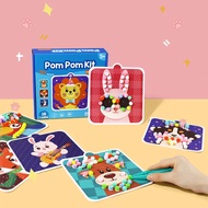 Kids PomPom Crafts Set Funny Easy Diy Crafting Supplies Birthday Present For Kids Ages 3+