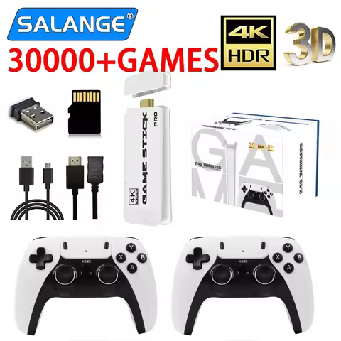 4K Pro Game Stick 64G 30000 Video Game Console 2.4G Double Wireless Controller 4K Retro Game TV Stic