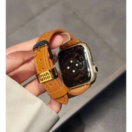 Leather watch strap for Apple Watch Series 10 Series 9 Series 87654321SE2, Ultra iWatch Strap Size 4