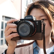 Camera Bag Suitable for Sony a7m3 Base a7r4 Leather Case a7r4a Half Case Protective Case Genuine Lea