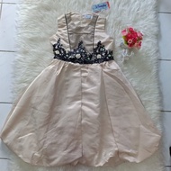 dress anak perempuan baju pesta coklat donita size 10