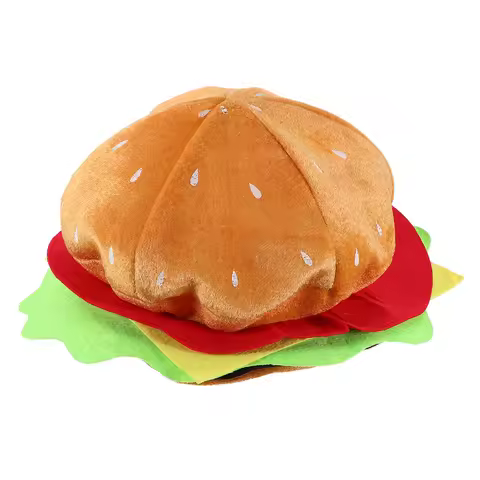 Burger Hat Cute Cartoon Hamburger Shape Headwear Funny Party Beret For Cosplay Festival Performance 