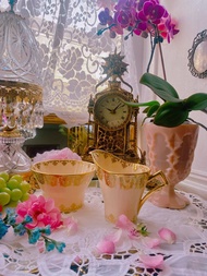 1927 年 Royal Albert 新藝術時期古董 奶壺糖碗兩件組 完整美麗