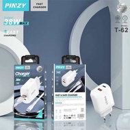 PINZY T62 Double Output Charger Turbo 38W QC 18W PD 20W Cable C to C