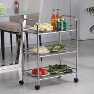 Global House CLOSE ชั้นวางของสเตนเลสอเนกประสงค์พร้อมล้อ 2 ชั้น 50x34x75 ซม. SSC001 รับประกันของเเท้!