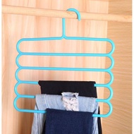 GANTUNGAN Hanger Stacking 5 Rows Versatile Bright Color With 5in1 hanger, 1 hanger Can Hang 5 Pants At Once, Even Though jeans. Automatic Wardrobe Becomes A 5-tier legaHanger Which Makes It Easier For You To Store Pants/scarf/Etc. ADL