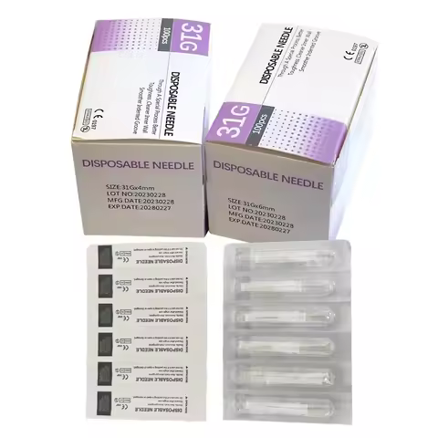 100Pcs/Box 31G 4MM 6MM 13MM Disposable Painless Needle Mesotherapy Syringe Needle Tattoo Needle for 