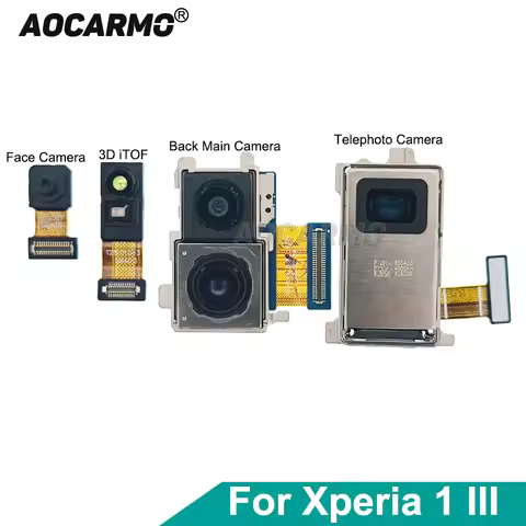 Aocarmo For Sony Xperia 1 III / X1iii MARK3 XQ-BC52 BC62 BC72 Front Back Main Wide Telephoto Camera 