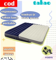 KASUR ANGIN intex untuk 2 orang dan plus pompa TAMBAH BANTAL gratis lem anti bocor dewasa tebal cam
