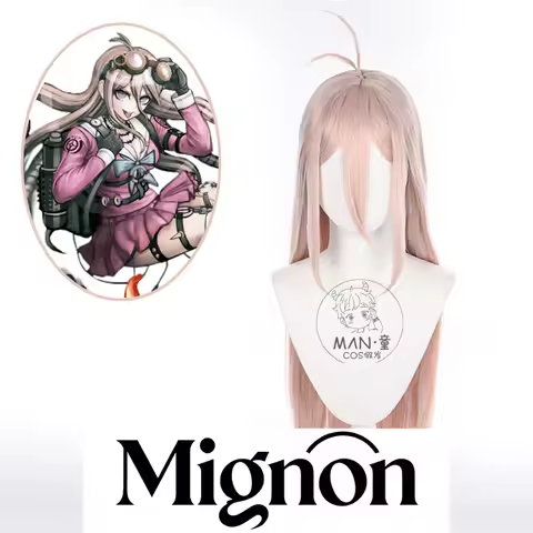 Danganronpa V3 Iruma Miu cosplay wig light pink slightly curled long hair Halloween gift