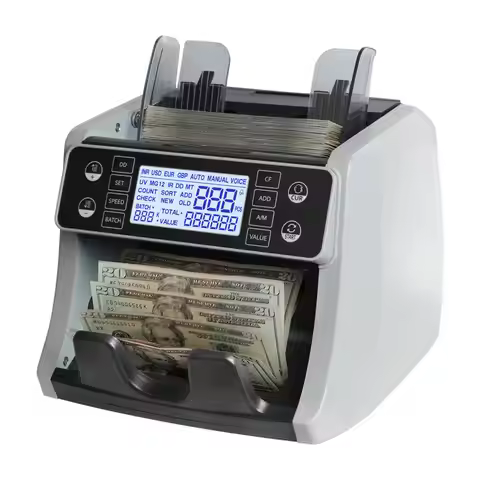 AL-160 Banknote Counter Automatic Money Counter Professional Cash Counting Machine Top Loading LCD D