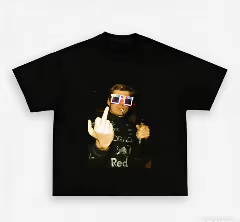 Racing Legend T-shirt Retro Max Verstappen Round Neck T-shirt Cotton Top Hip Hop Street Style Clothi