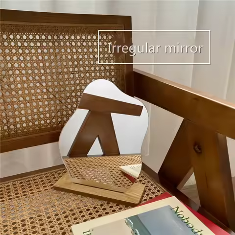 Simple Irregular Mirror Home Desktop Makeup Mirror Acrylic Decoration Standing Mirror