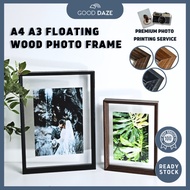 【GOOD DAZE】A4 A3 Frame Gambar Transparent Floating Frame wood glass photo frame 木相框A4 A3大相框透明 frem g