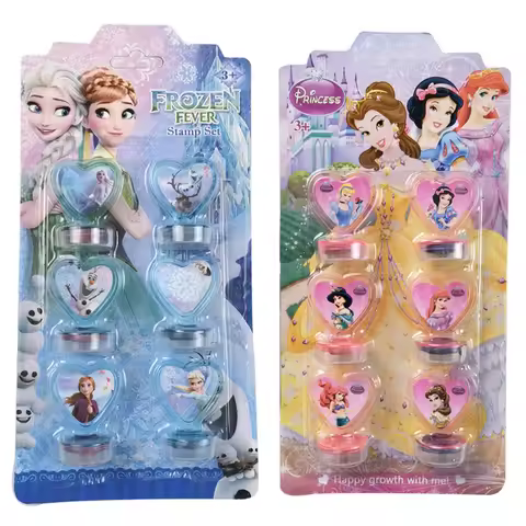 12pcs/set Frozen Cars Princes Ocean Mermaid Party Seal Disney Stamper Kids DIY Diary Painting Scrapb