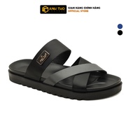 Dép quai ngang nam da bò MLS08 | Anh Tho Leather