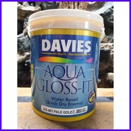 ۩ ❤ Aqua Gloss-it AG-401 Pale Gold 4L Davies Aqua Gloss It Water Based Enamel Paint 4 Liters 1 Gall