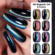 MEET ACROSS 7ml Rainbow Magnetic Gel Nail Polish Colorful Cat Eye Nail Gel Soak Off UV Nail Gel Varn