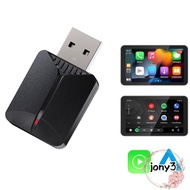 JONY Auto Wireless Adapter, 2-in-1 2.4G 5G WiFi Wireless CarPlay Adapter, Portable Android Type C Ve