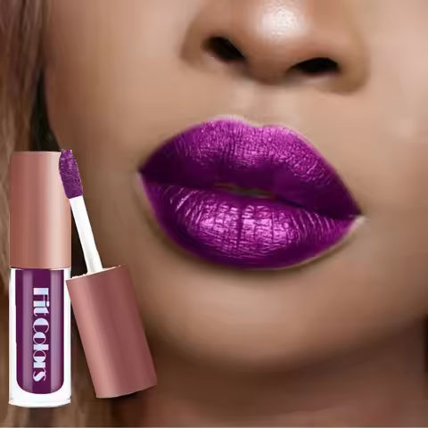 4Pcs/Set Metallic No-stick Cup Lip Gloss Pearly Diamond Fine Glitter Matte Moisturizing Waterproof L