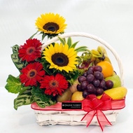 get well fruit basket/fruit hamper/fruit gift hamper/fruit basket with flowers