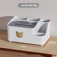 Hộp Đựng Khăn Giấy Điều Khiển Đồ Gia Dụng Nhỏ Hình Gấu Để Bàn Decore Tiện Lợi