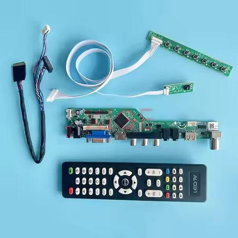 LCD Controller Driver Board Fit B101AW02 B101AW03 B101AW06 VGA+HDMI+AV+USB 10.1" 1024x600 Analog TV 